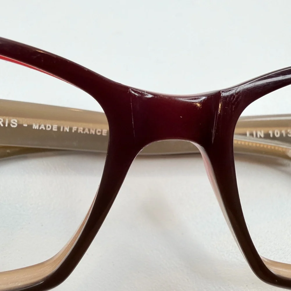 Jean Lafont Paris Red Brown LIN 1013 53•16•138 Rectangle Eyeglasses FRAMES ONLY